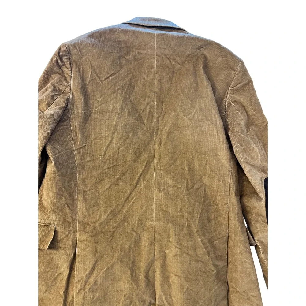 Stafford Tailored Culture Mens 42L Slim Fit Corduroy Blazer Tan Brown Sport Coat